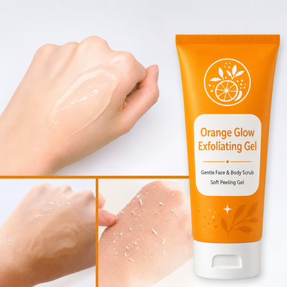 Orange Glow Exfoliating Gel 🍊 Gentle Face & Body Peeling Scrub