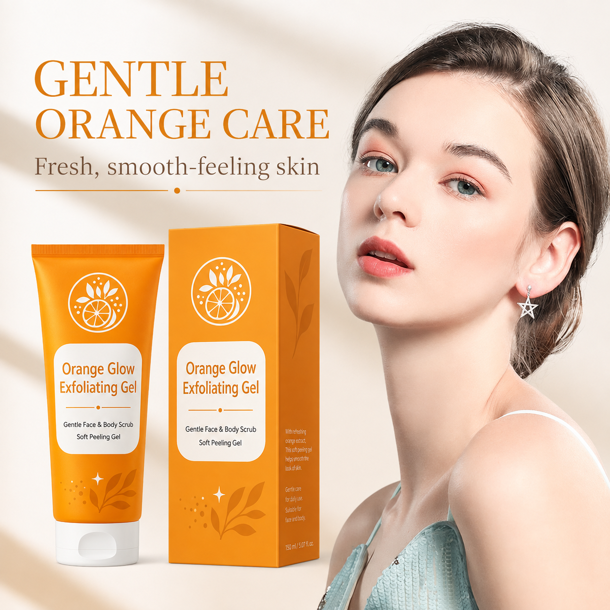 Orange Glow Exfoliating Gel 🍊 Gentle Face & Body Peeling Scrub