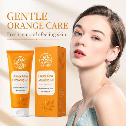 Orange Glow Exfoliating Gel 🍊 Gentle Face & Body Peeling Scrub
