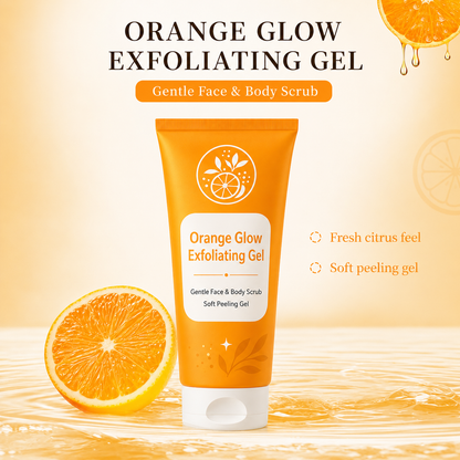 Orange Glow Exfoliating Gel 🍊 Gentle Face & Body Peeling Scrub