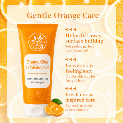 Orange Glow Exfoliating Gel 🍊 Gentle Face & Body Peeling Scrub