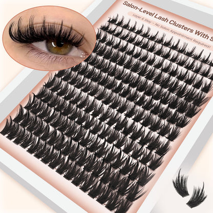 D Curl Fluffy Lash Clusters – Ultra-Dense Long Lashes with Soft Thin Band