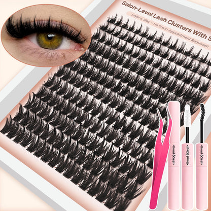 D Curl Fluffy Lash Clusters – Ultra-Dense Long Lashes with Soft Thin Band