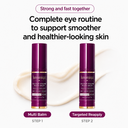 Lunomiqa Calcium Volume Multi Balm Stick – Firming & Hydrating Glow Stick for Eyes, Lips & Neck